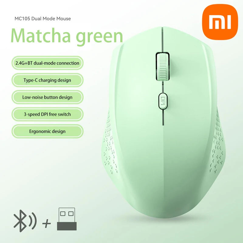 Xiaomi Wireless Mouse - Dual Mode Bluetooth & 2.4GHz Ergonomic Mini Mouse with 1600 DPI