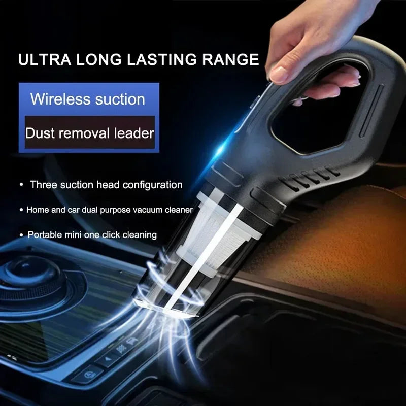 WIRELESS VACUUM CLEANER 120W HANDHELD – POWERFUL SUCTION FOR CAR, HOME & PET HAIR, QUICK CHARGE