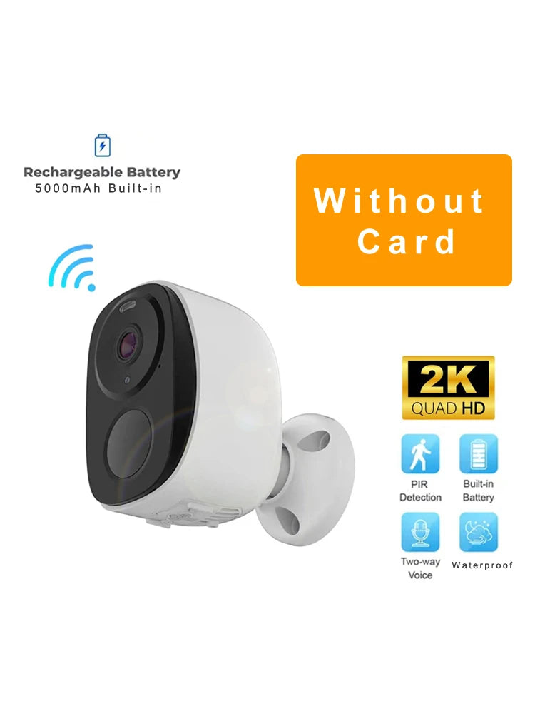 Security Cameras Wireless, 2K 3MP Battery Powered WiFi Camera with Spotlight, Siren, 2-Way Audio