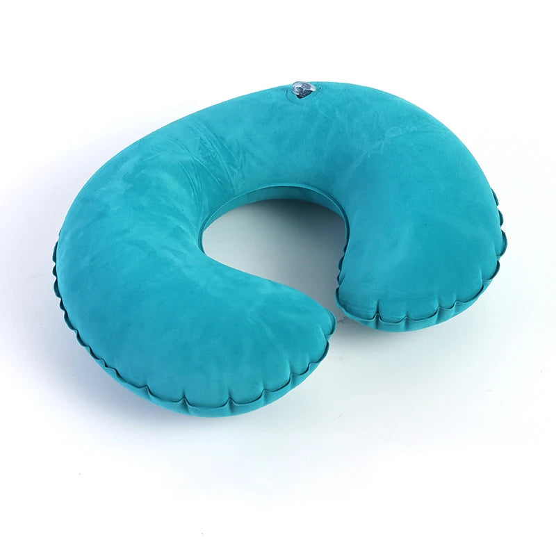 Inflatable C-Shaped Travel Neck Pillow – Portable Round Cushion for Travel, Bedding & Body Support