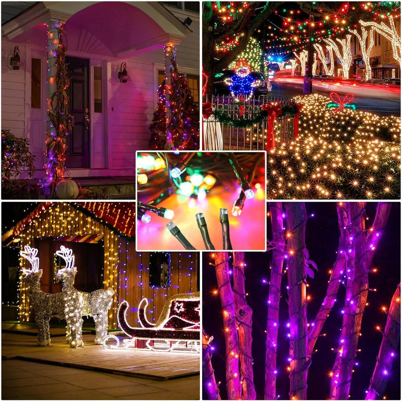 Solar Powered Outdoor Fairy Lights, IP65 Waterproof with 8 Lighting Modes for Entertaining