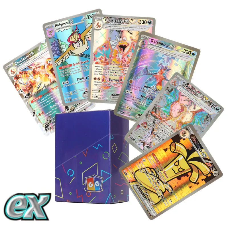 60/100pcs Pokémon TCG Scarlet & Violet EX VSTAR Holographic Cards – English Shiny Trading Set