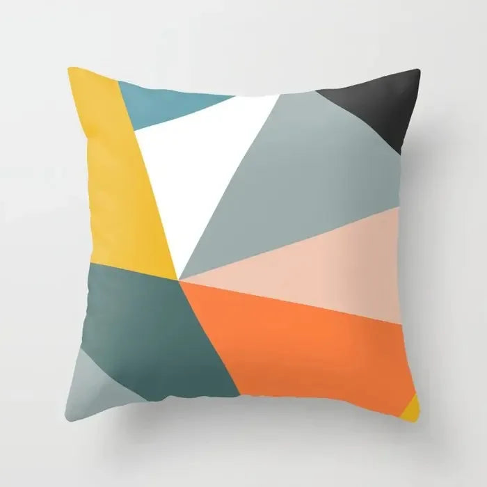 Orange Geometric Pattern Decorative Pillowcase for Home Decor - Modern Cushion Cover Bedding