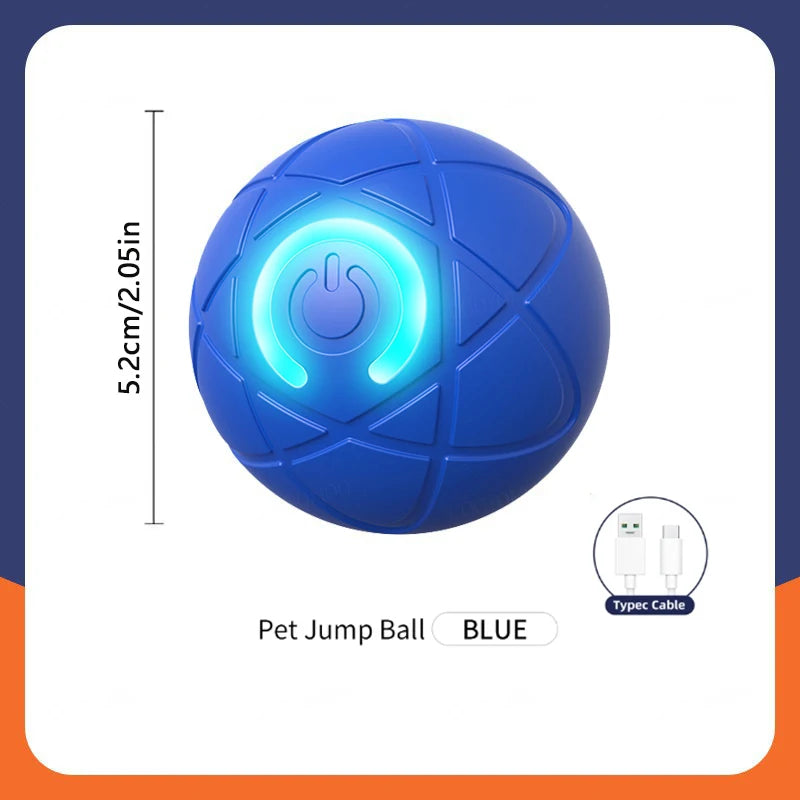 Smart Dog Toy Ball – USB Rechargeable Interactive Bouncing Ball for Dogs & Cats, Durable & Safe