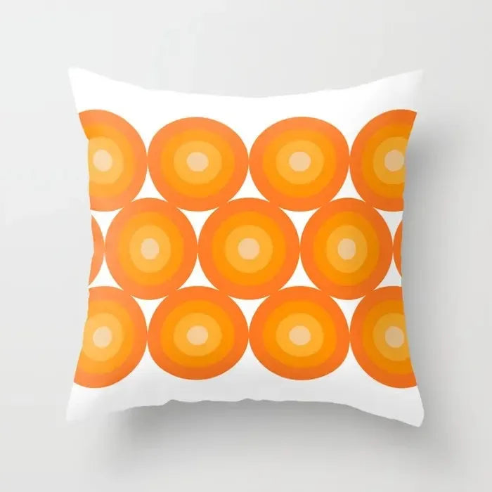 Orange Geometric Pattern Decorative Pillowcase for Home Decor - Modern Cushion Cover Bedding