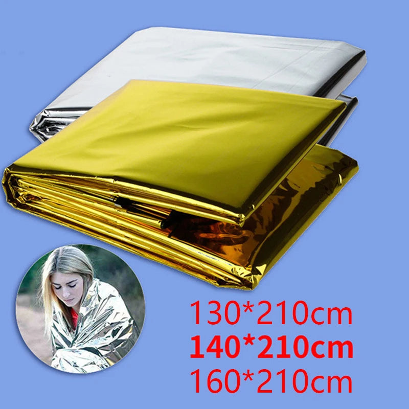 Emergency Thermal Blanket – Waterproof & Windproof Survival Foil Blanket for Camping, Hiking & First Aid