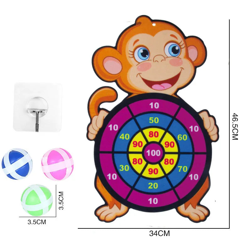 Toddler Educational Dart Board Toys – Kids Indoor Outdoor Party Game with Sticky Balls