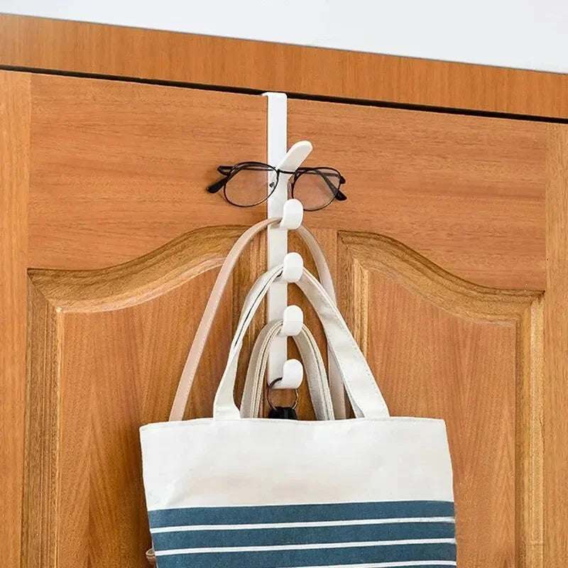 Over-the-Door Clothes Hanger Rack – 5 Hooks for Bags, Coats, and Home Storage Organisation