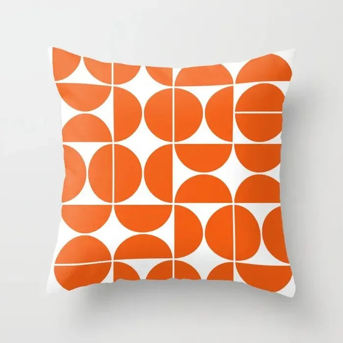 Orange Geometric Pattern Decorative Pillowcase for Home Decor - Modern Cushion Cover Bedding