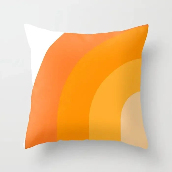 Orange Geometric Pattern Decorative Pillowcase for Home Decor - Modern Cushion Cover Bedding