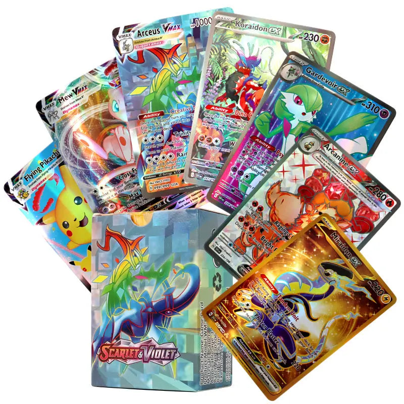 60/100pcs Pokémon TCG Scarlet & Violet EX VSTAR Holographic Cards – English Shiny Trading Set