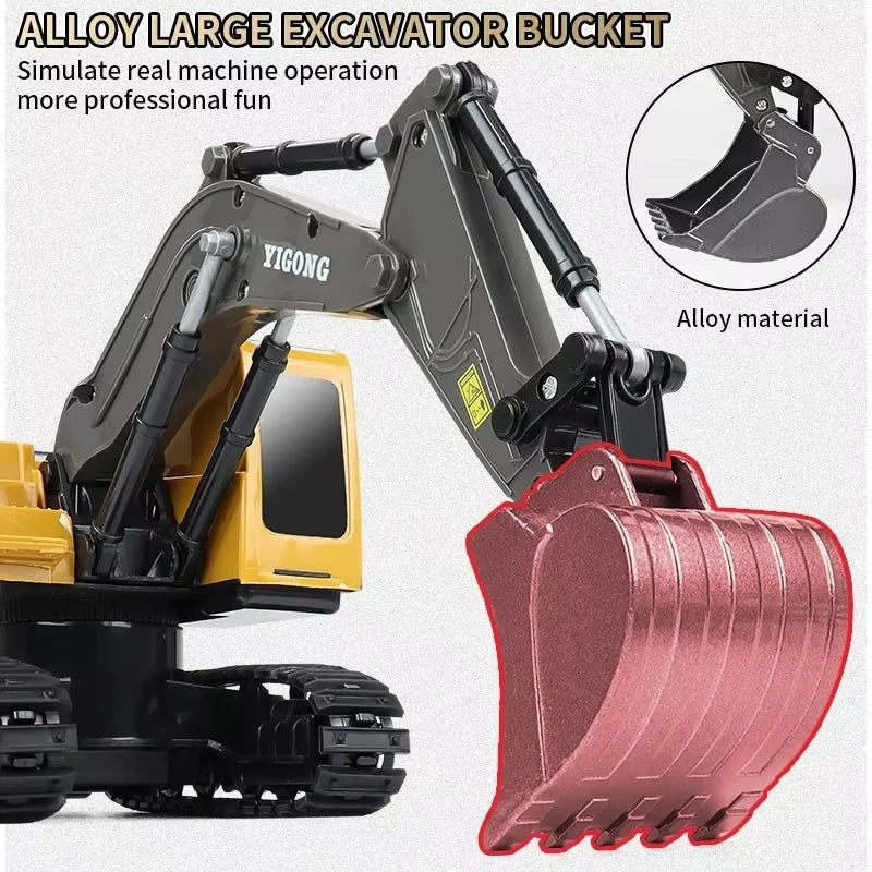 REMOTE CONTROL ENGINEERING VEHICLE – RC EXCAVATOR, BULLDOZER, DUMP TRUCK TOY FOR KIDS, 2.4G CRAWLER TRUCK