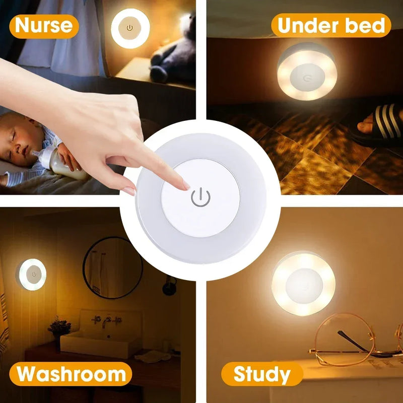 Portable LED Night Light – USB Rechargeable Touch Lamp for Living Room, Bedroom, and Home Décor