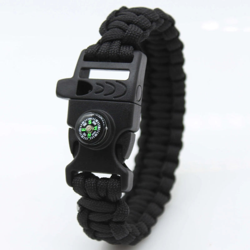 Multifunctional Paracord Survival Bracelet with Whistle, Compass for Outdoor Travel, Camping & Hiking