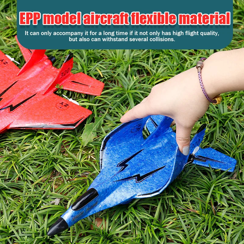 Parkten P320 RC Glider – 2.4G 2CH Foam Airplane, Hand-Thrown Fixed-Wing Fighter, Outdoor Toy for Kids