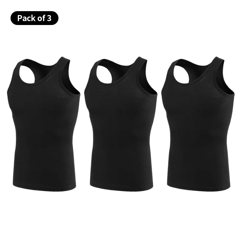 Men's Pure Cotton Sleeveless Vest | Fitness Training Tank Top for Casual Wear – All Seasons