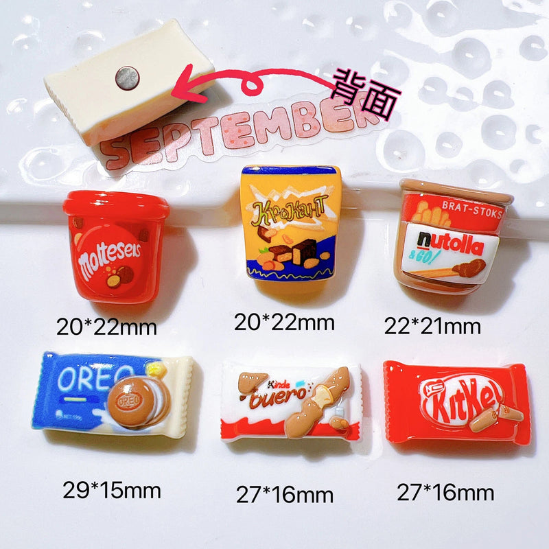 6Pcs Cartoon Snacks Refrigerator Magnets, Cute Decorative Fridge Magnets for Kitchen & Office