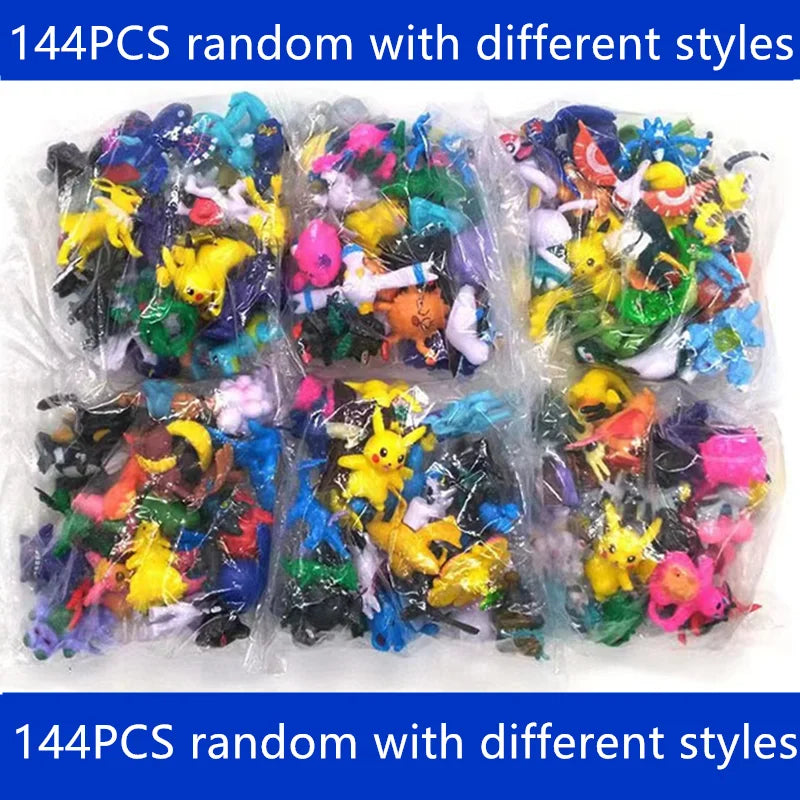 144 Style Pokémon Figures – Pikachu Anime Action Models for Kids & Collectors