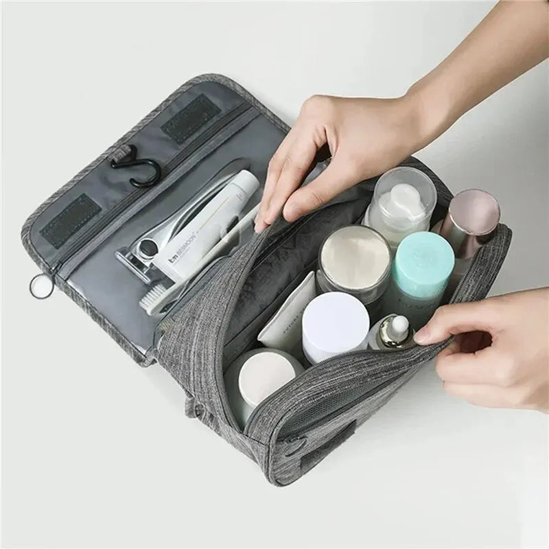 Foldable Hanging Toiletry Bag Organizer | Cosmetic Travel Bag for Business & Vacation