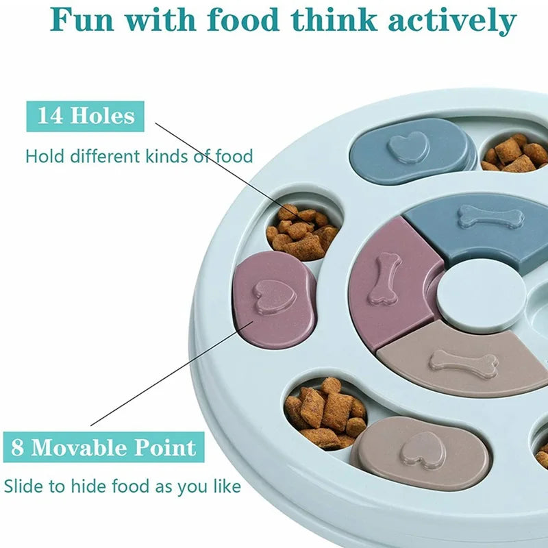 DOG FOOD HIDING BOWL – INTERACTIVE SLOW FEEDER & TRAINING TOY FOR BOREDOM RELIEF