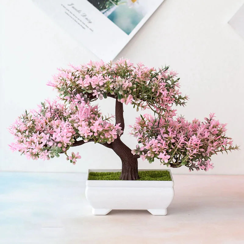 Artificial Bonsai Plant – Small Potted Fake Tree for Home, Table, Hotel, and Garden Decoration