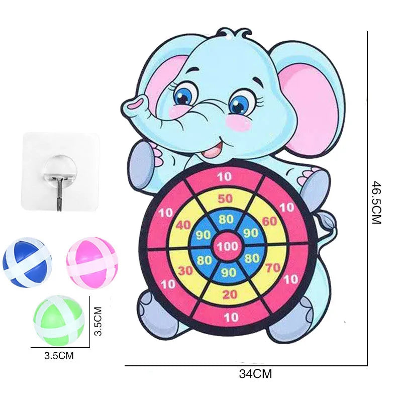 Toddler Educational Dart Board Toys – Kids Indoor Outdoor Party Game with Sticky Balls