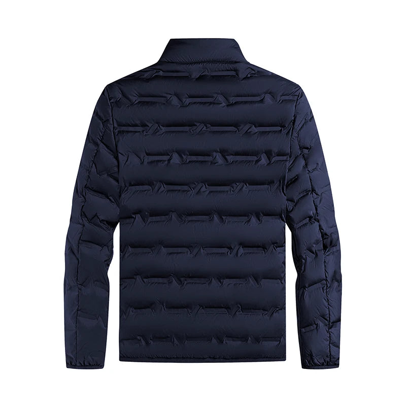 Graphene Self-heating Down Jacket Men Solid Windproof Pleated Down Jackets Stand Collar Classical Warm Winter Jackets Male