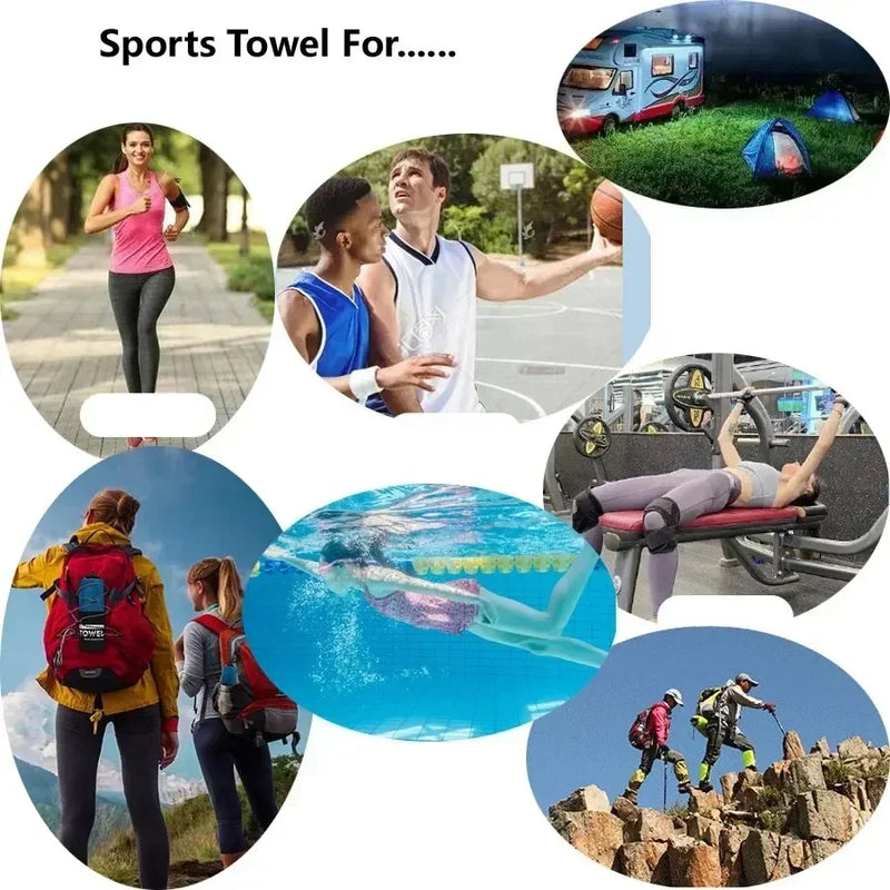 Quick-Dry Sports Towel Microfiber for Running, Yoga, Gym, Outdoor, Camping, Beach & Fitness