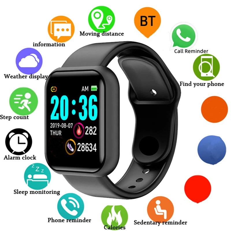 Smartwatch for Men & Women with Fitness Tracker, Heart Rate Monitor & Message Reminder – Compatible with Xiaomi, Huawei