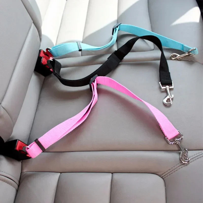 Adjustable Pet Car Seat Belt for Dogs & Cats, Safety Harness Lead Clip Vehicle Seatbelt