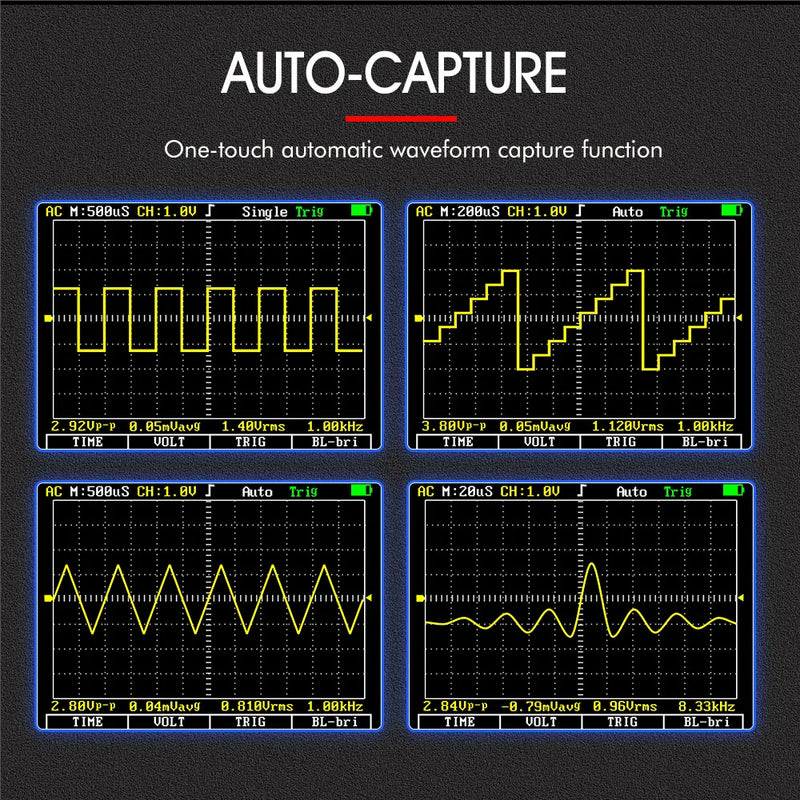 TOOLTOP ET2010A 2-in-1 Digital Oscilloscope Multimeter – 2.5Msps, 1MHz Bandwidth, Portable Tester