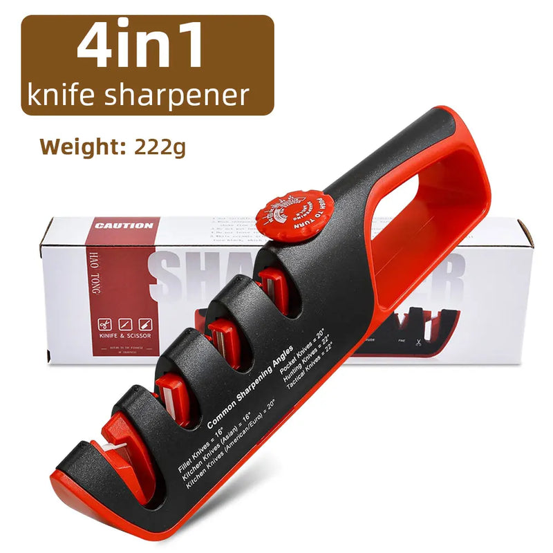 Adjustable Knife Sharpener 4 Stages Professional Whetstone Tool for Knives & Scissors