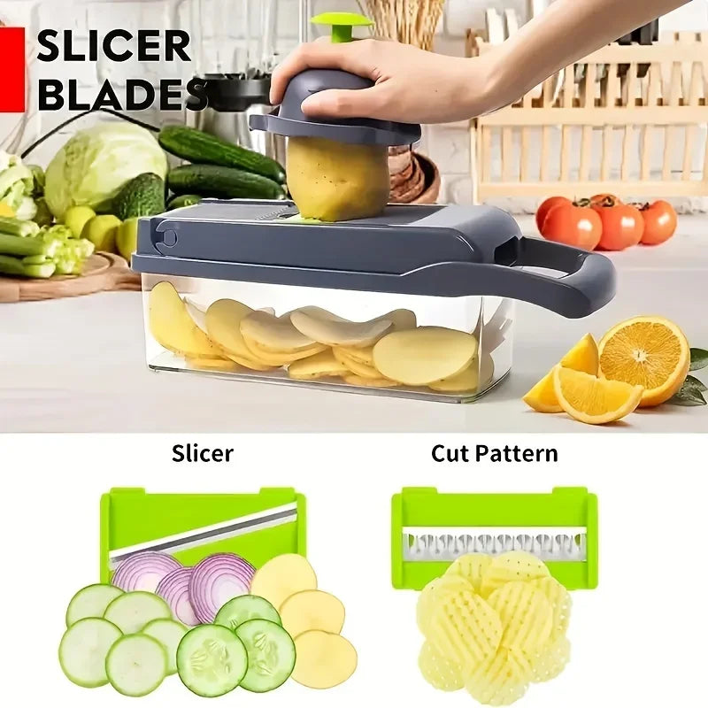 14/16-in-1 Multifunctional Vegetable Chopper | Onion Slicer, Dicer, and Grater