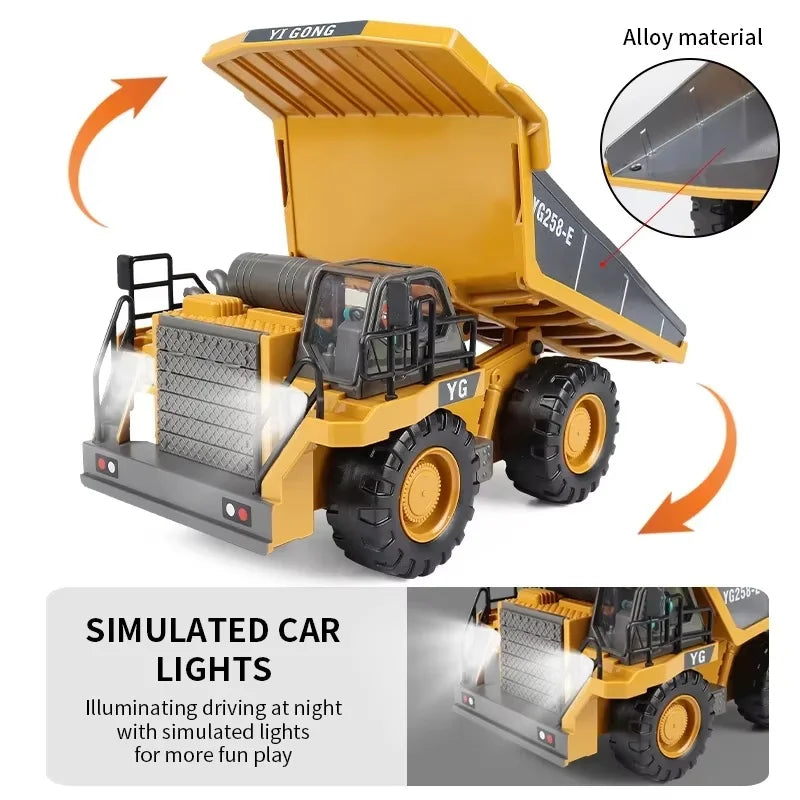 REMOTE CONTROL ENGINEERING VEHICLE – RC EXCAVATOR, BULLDOZER, DUMP TRUCK TOY FOR KIDS, 2.4G CRAWLER TRUCK