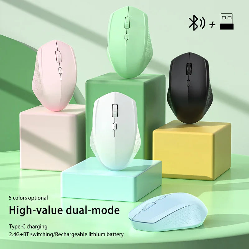 Xiaomi Wireless Mouse - Dual Mode Bluetooth & 2.4GHz Ergonomic Mini Mouse with 1600 DPI