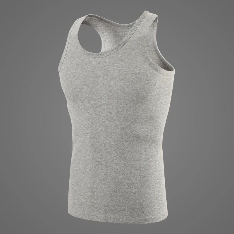 Men's Pure Cotton Sleeveless Vest | Fitness Training Tank Top for Casual Wear – All Seasons