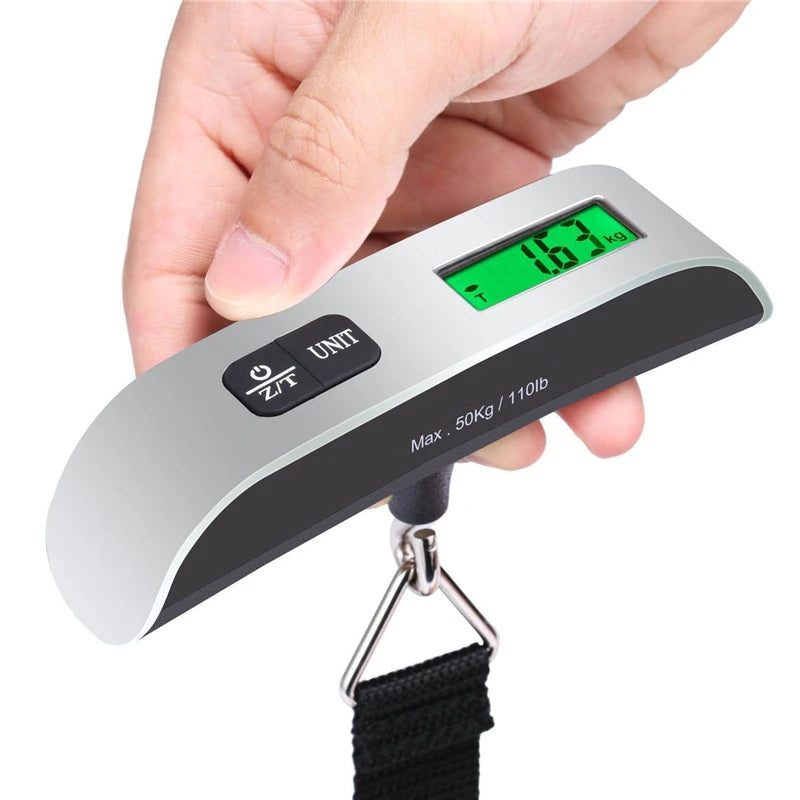 Portable Digital Luggage Scale 110lb/50kg LCD Display Travel Weighing Tool for Baggage