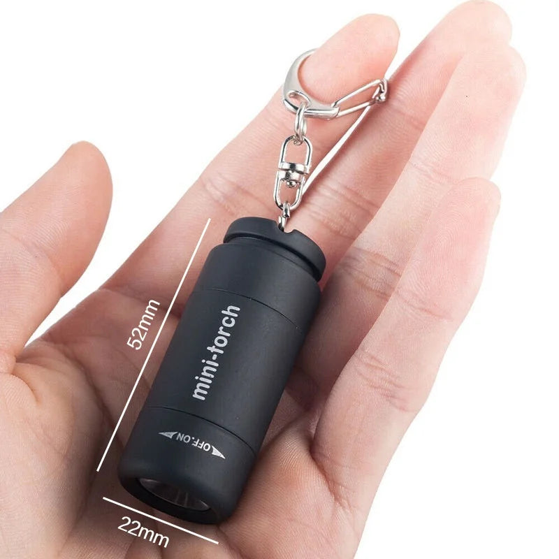 Mini Pocket Flashlight USB Charging Keychain LED Waterproof Flashlight for Hiking & Camping