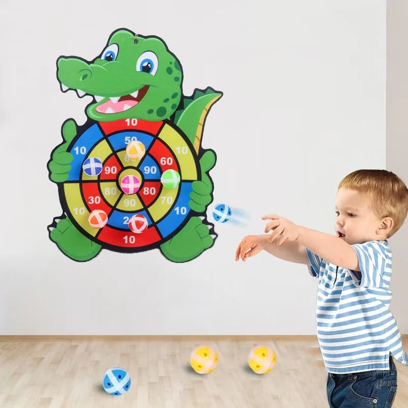 Toddler Educational Dart Board Toys – Kids Indoor Outdoor Party Game with Sticky Balls