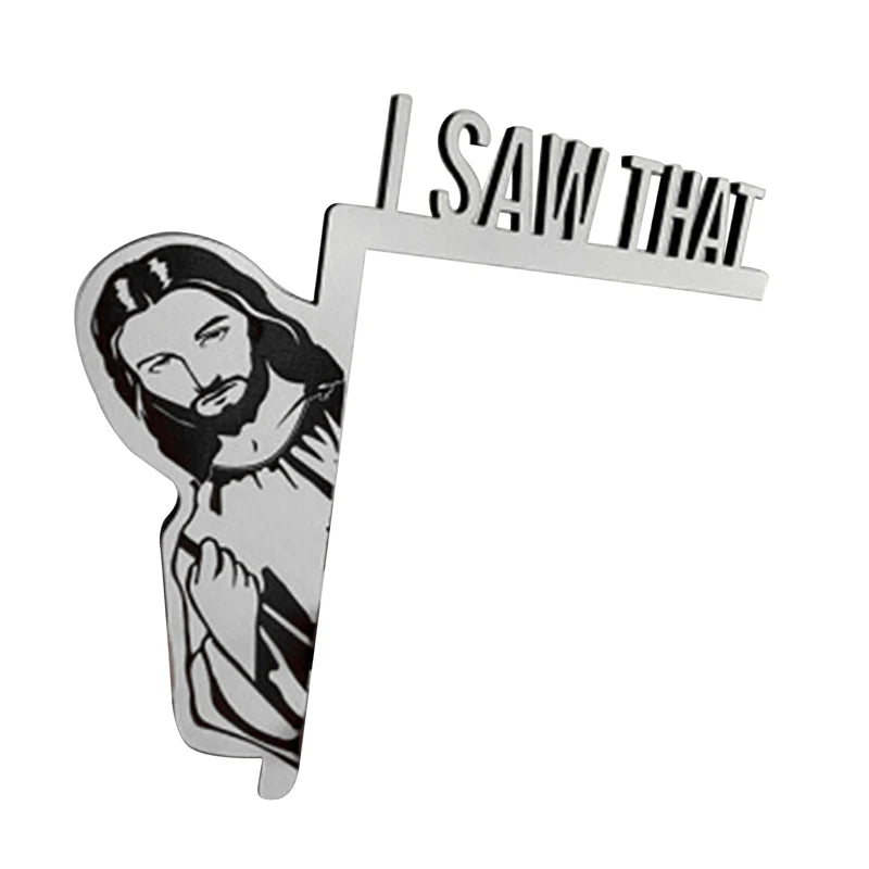 "Funny Jesus Door Hanger – 'I Saw That' Creative Wooden Home Décor Sign for Doors or Walls"