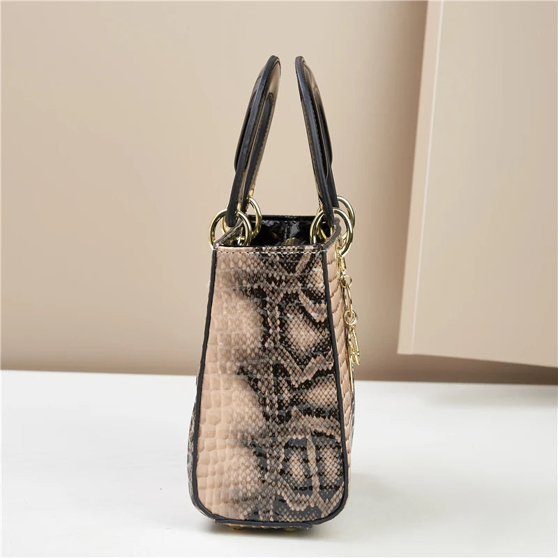 Fashion Gradient Alligator Print Women's Handbag – PU Leather Single Shoulder Crossbody Tote