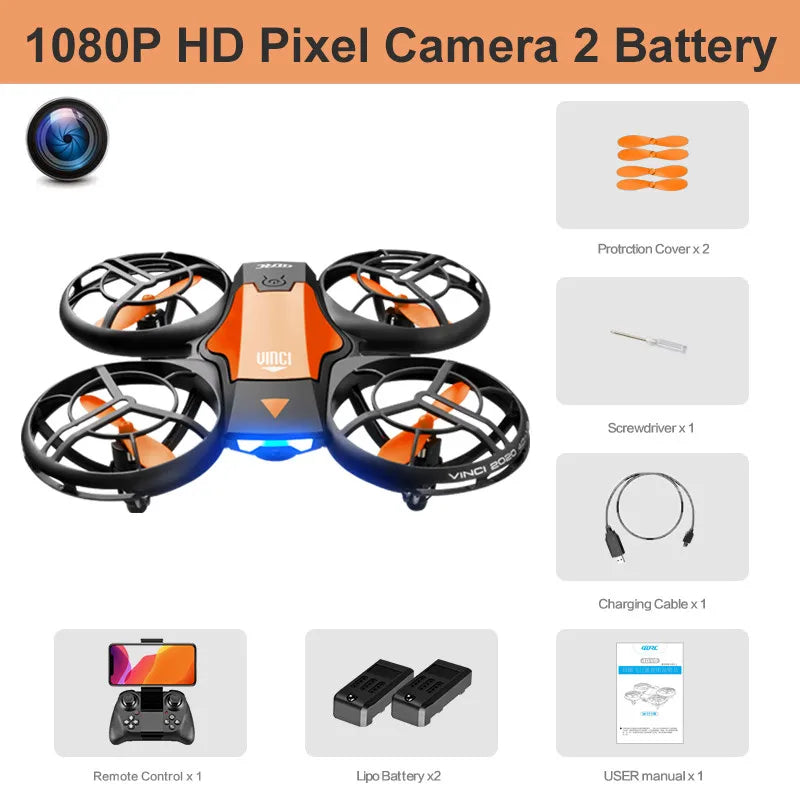 V8 Mini Drone 4K HD Camera – WiFi FPV RC Quadcopter with Altitude Hold, Wide-Angle Lens & 80M Range