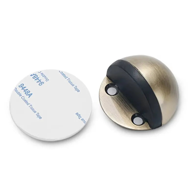 Stainless Steel Magnetic Door Stop – Punch-Free Semi-Circle Door Stopper with Anti-Collision Rubber