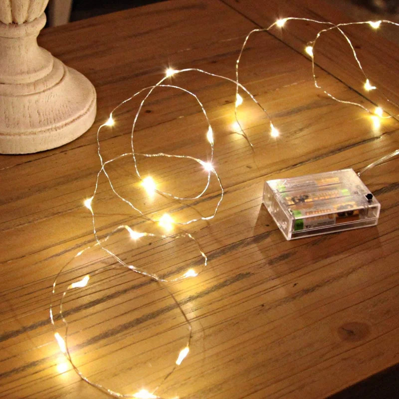 Battery-Powered Fairy Lights - Copper Wire String Lights for Weddings, Parties & Home Decor