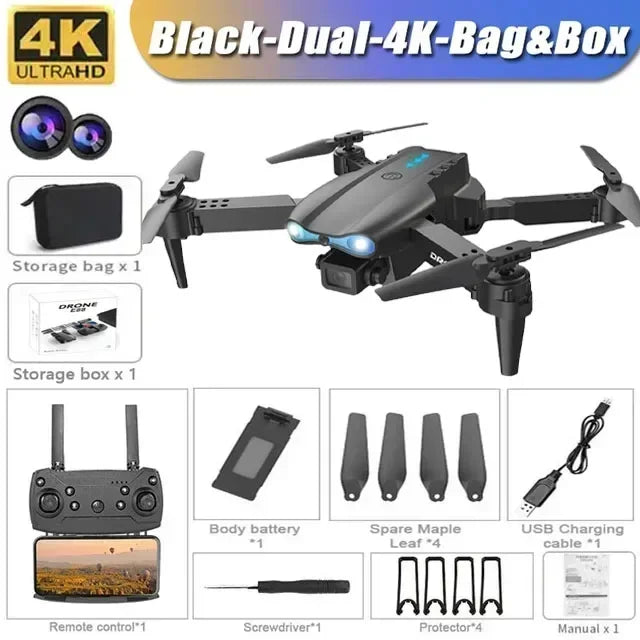 E99 Pro Drone Quadcopter with 4K HD Camera, Dual Lens, 360° Rotation, Altitude Hold, Remote Control