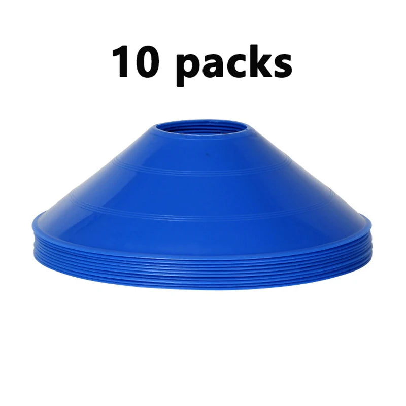 10pcs Football Training Cones – Agility Disc Set for Kids & Pros, Soccer Drills & Sports Accessories