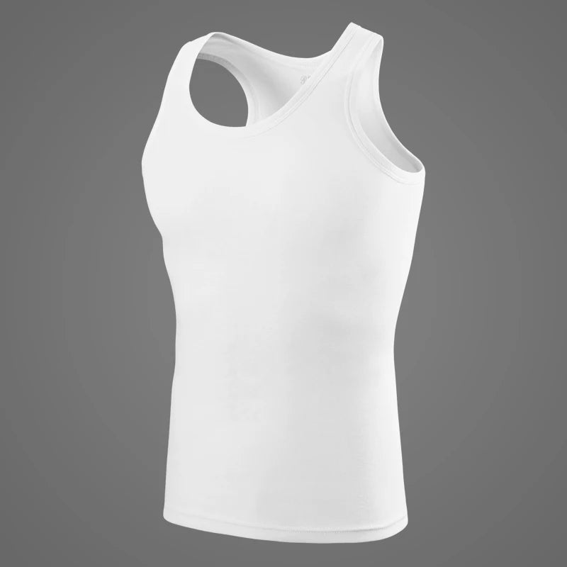 Men's Pure Cotton Sleeveless Vest | Fitness Training Tank Top for Casual Wear – All Seasons