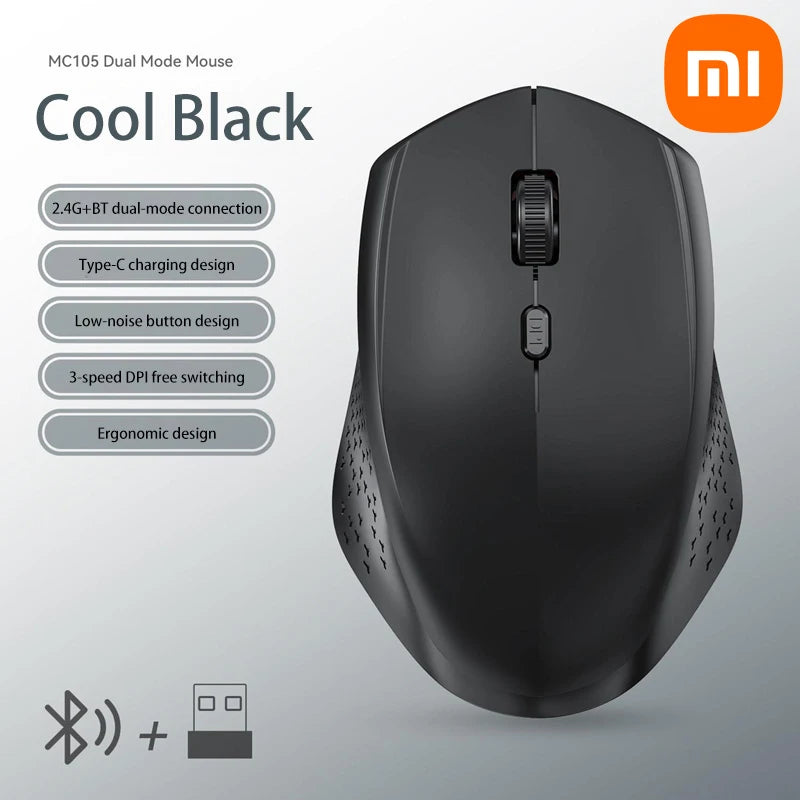 Xiaomi Wireless Mouse - Dual Mode Bluetooth & 2.4GHz Ergonomic Mini Mouse with 1600 DPI