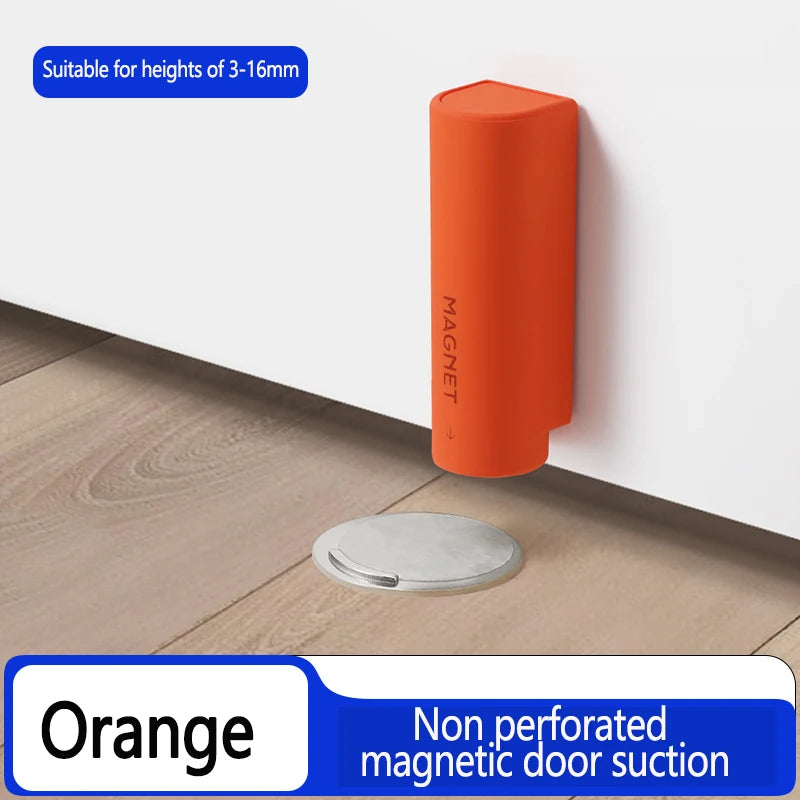 Magnetic Door Stopper – Stainless Steel Nail-Free Door Holder, Anti-Collision, Modern Door Hardware