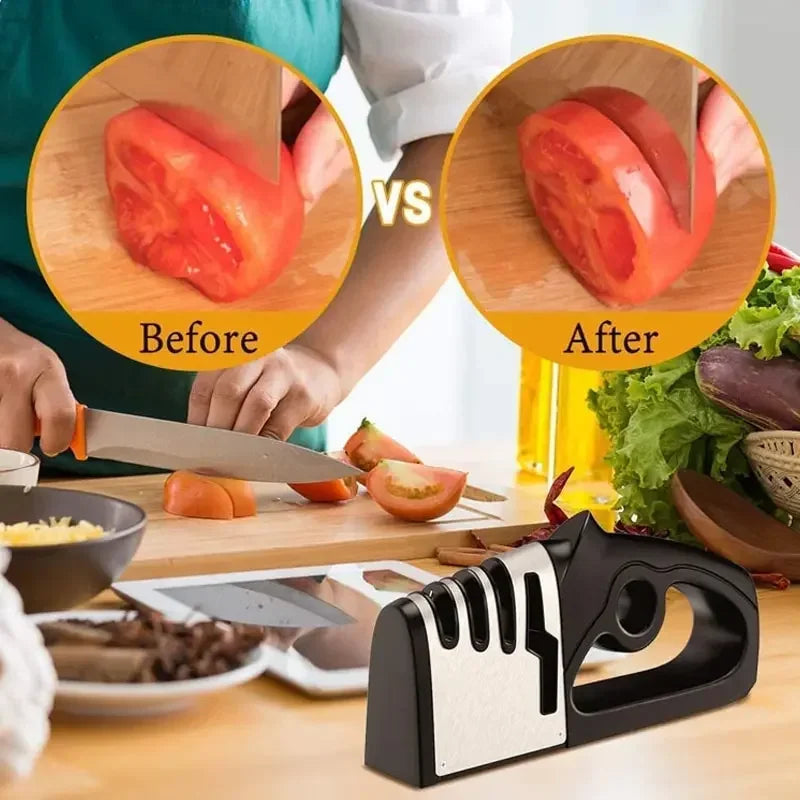 4-in-1 Multifunctional Knife Sharpener – Handheld Stainless Steel Blade Sharpener for Kitchen Knives